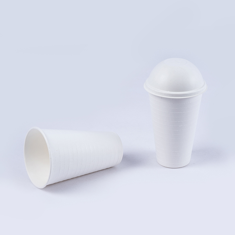 Compostable Biodegradable Bagasse Qab Zib 80mm Dome Cup Lids rau Cov Dej Txias (4)