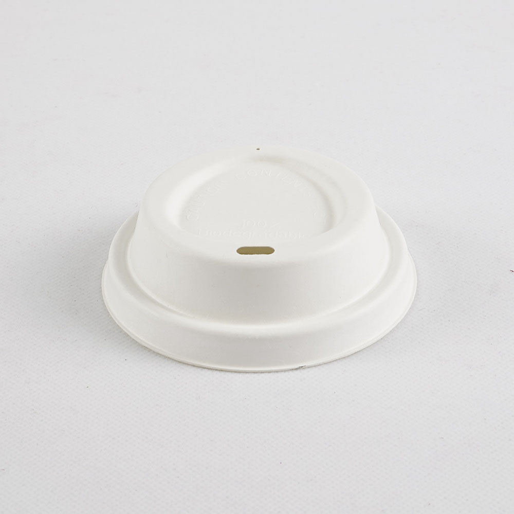 Compostable Biodegradable Bagasse sugarcane Cup Lids Fiber Lids (1)