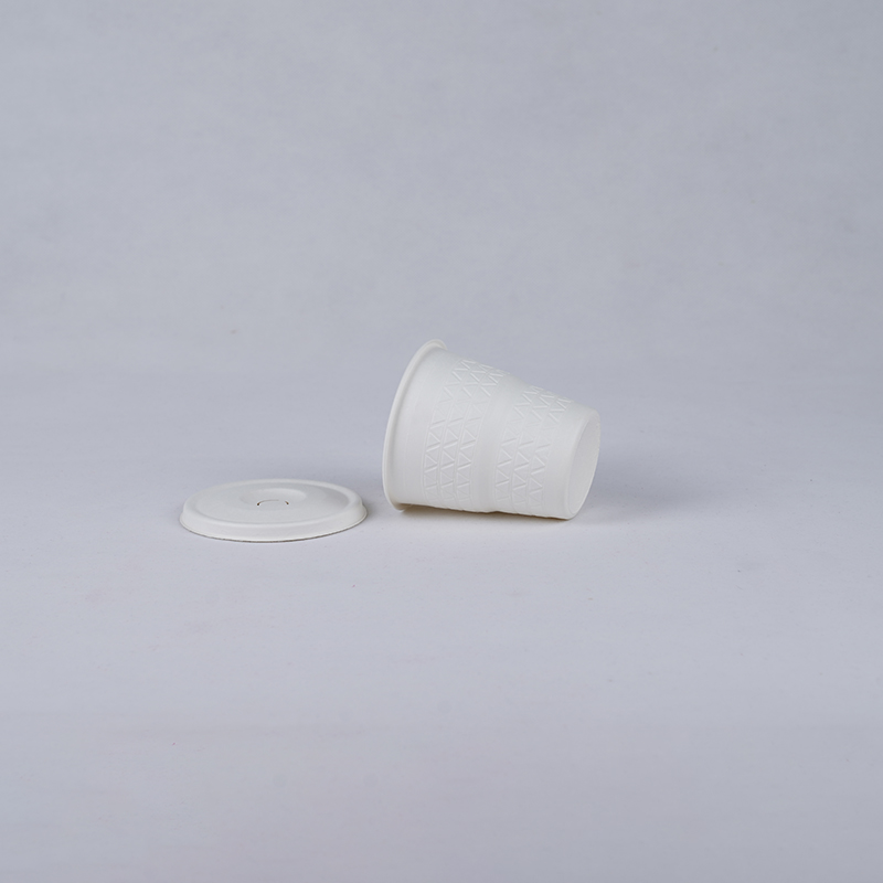 Compostable Biodegradable Bagasse kaniya şekir Cup Lids Fiber Lids-1