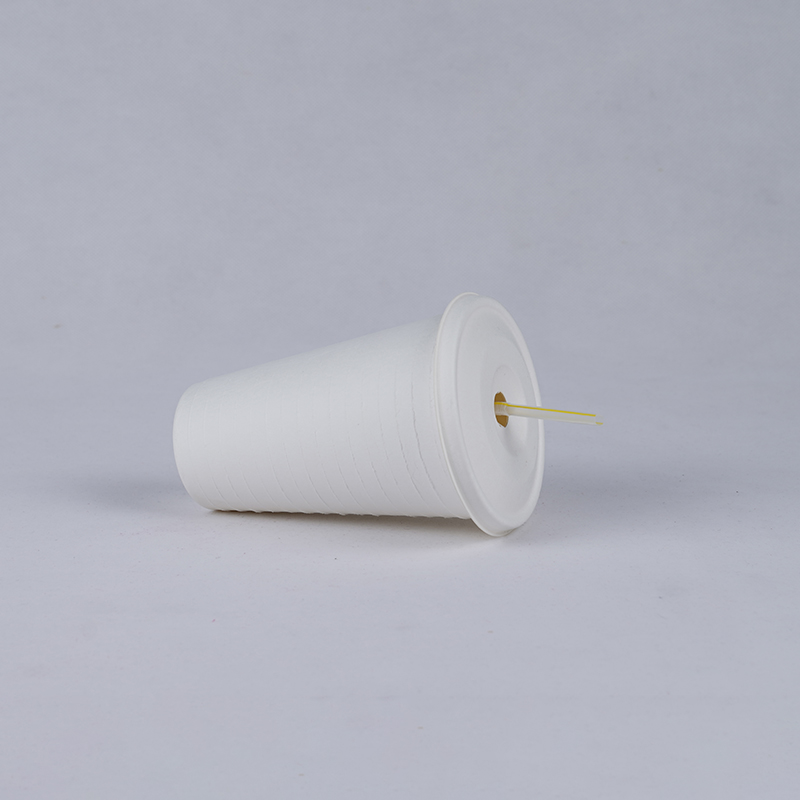 Tapas de vaso de caña de azúcar de bagazo biodegradable compostable Tapas de fibra-3