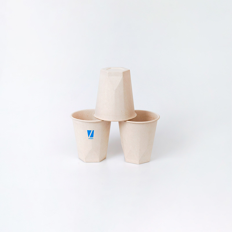 Kompostitav biolagunev Bagasse suhkruroo Diamond Bottom Cup (5)