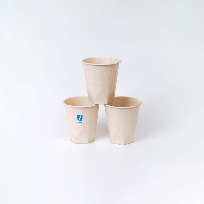 Kompostitav biolagunev Bagasse suhkruroo Diamond Bottom Cup (6)