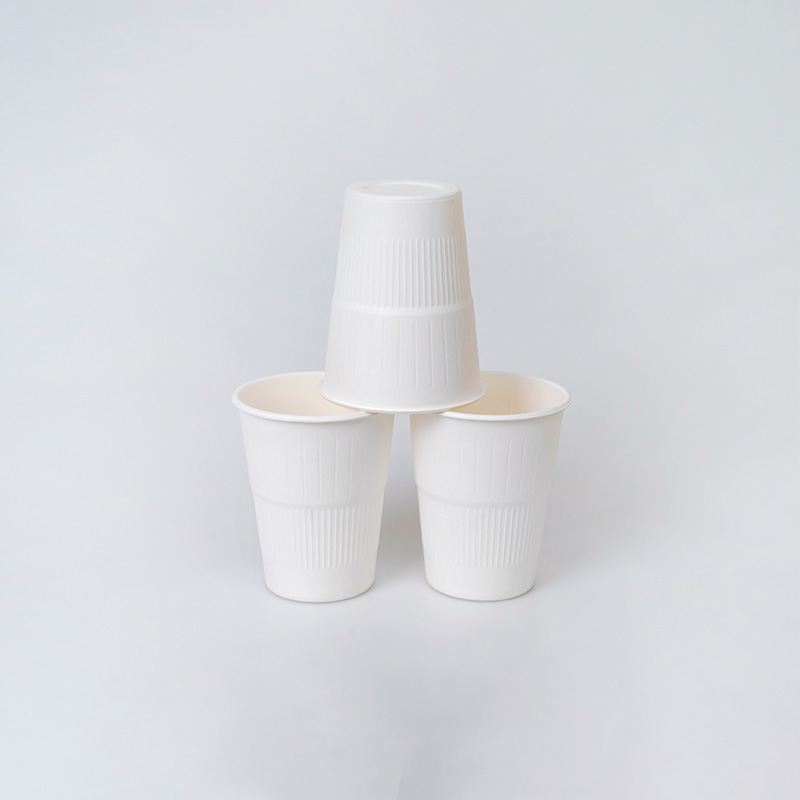 Compostable Biodegradable Bagasse sugarcane 12oz Cup with vertical pattern (4)
